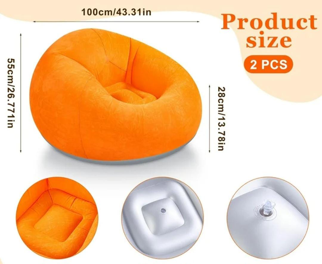 BEST QUALITY inflatable Sofa With Foot Pad Lazy European and American Style Flocking Bed Outdoor Furniture Portable Single Sofa Couch Chair