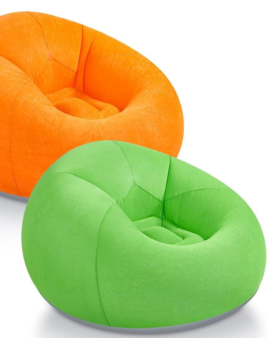 BEST QUALITY inflatable Sofa With Foot Pad Lazy European and American Style Flocking Bed Outdoor Furniture Portable Single Sofa Couch Chair