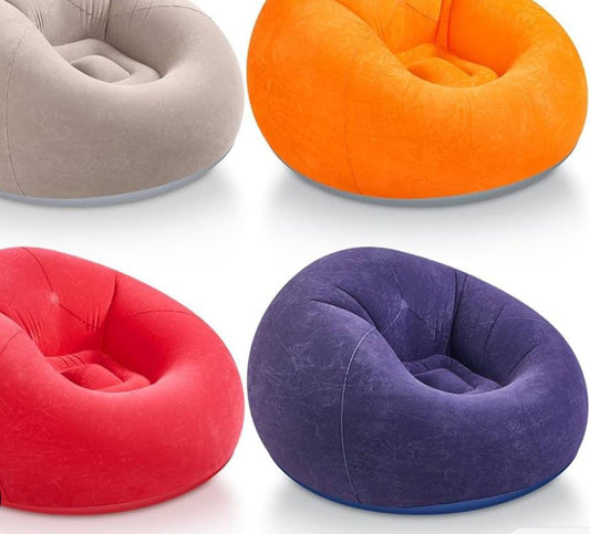 BEST QUALITY inflatable Sofa With Foot Pad Lazy European and American Style Flocking Bed Outdoor Furniture Portable Single Sofa Couch Chair